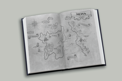 book mockup of inside of book