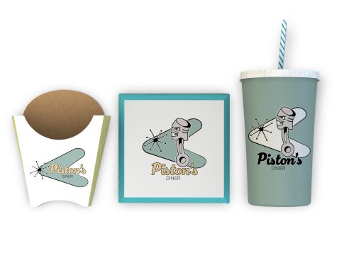 fast food packaging with logo