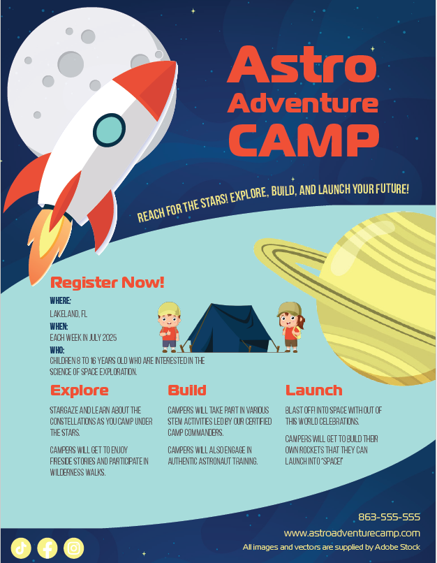 space camp flyer